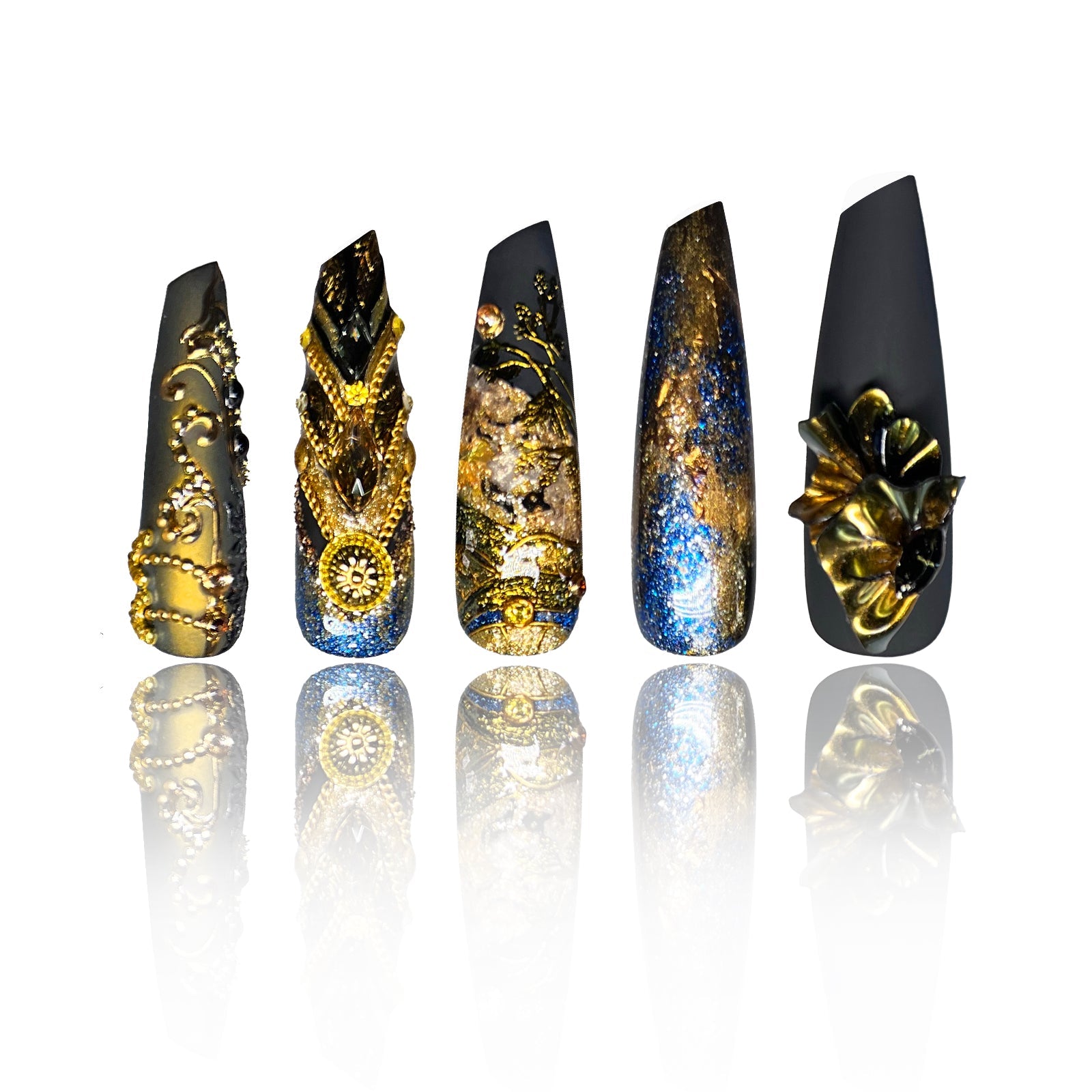 Siva Nail, Golden Revolution, Luxe Handmade Press on Nails