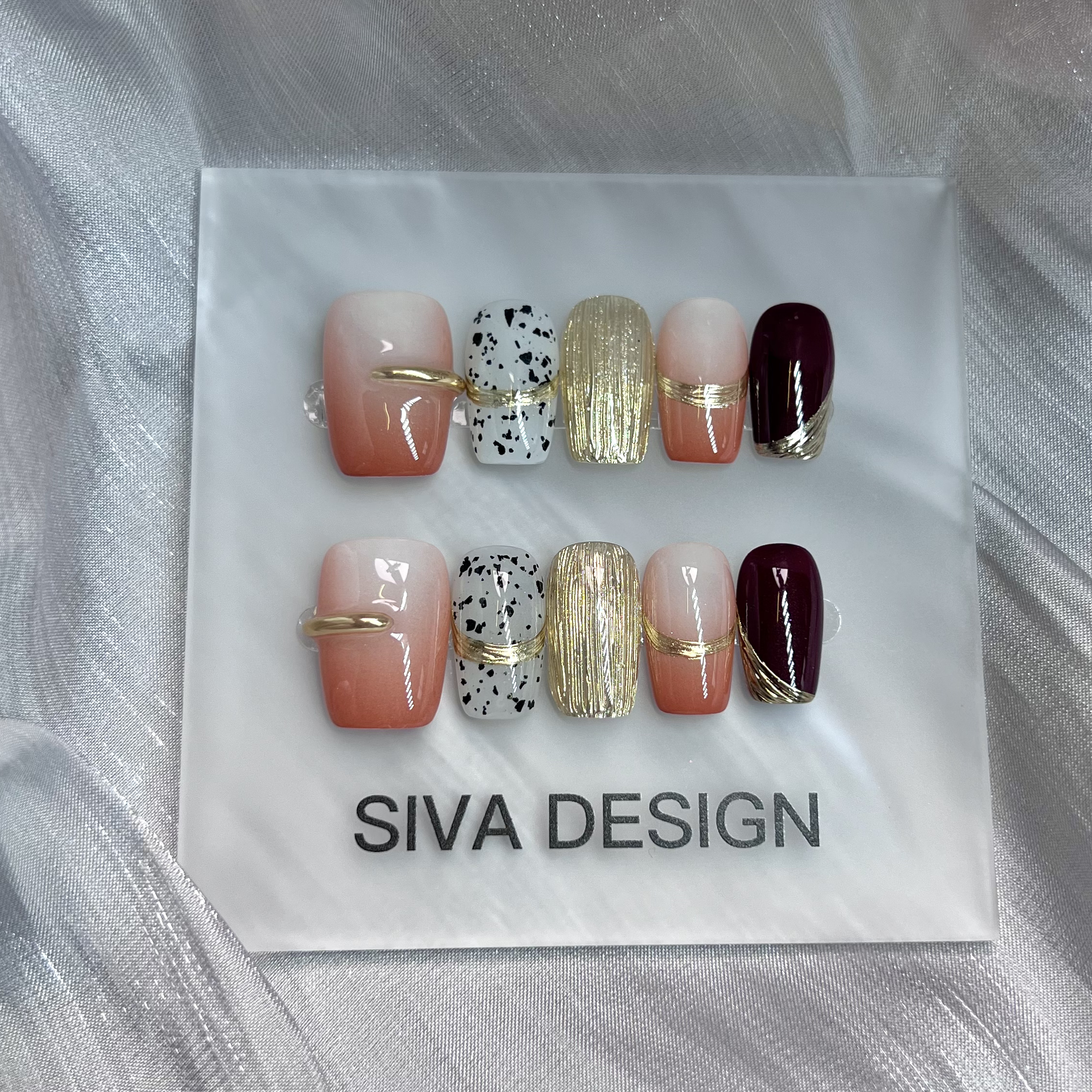 Siva Nail, Pixie Dust Delight, Elegant Fusion, unghie finte fatte a mano