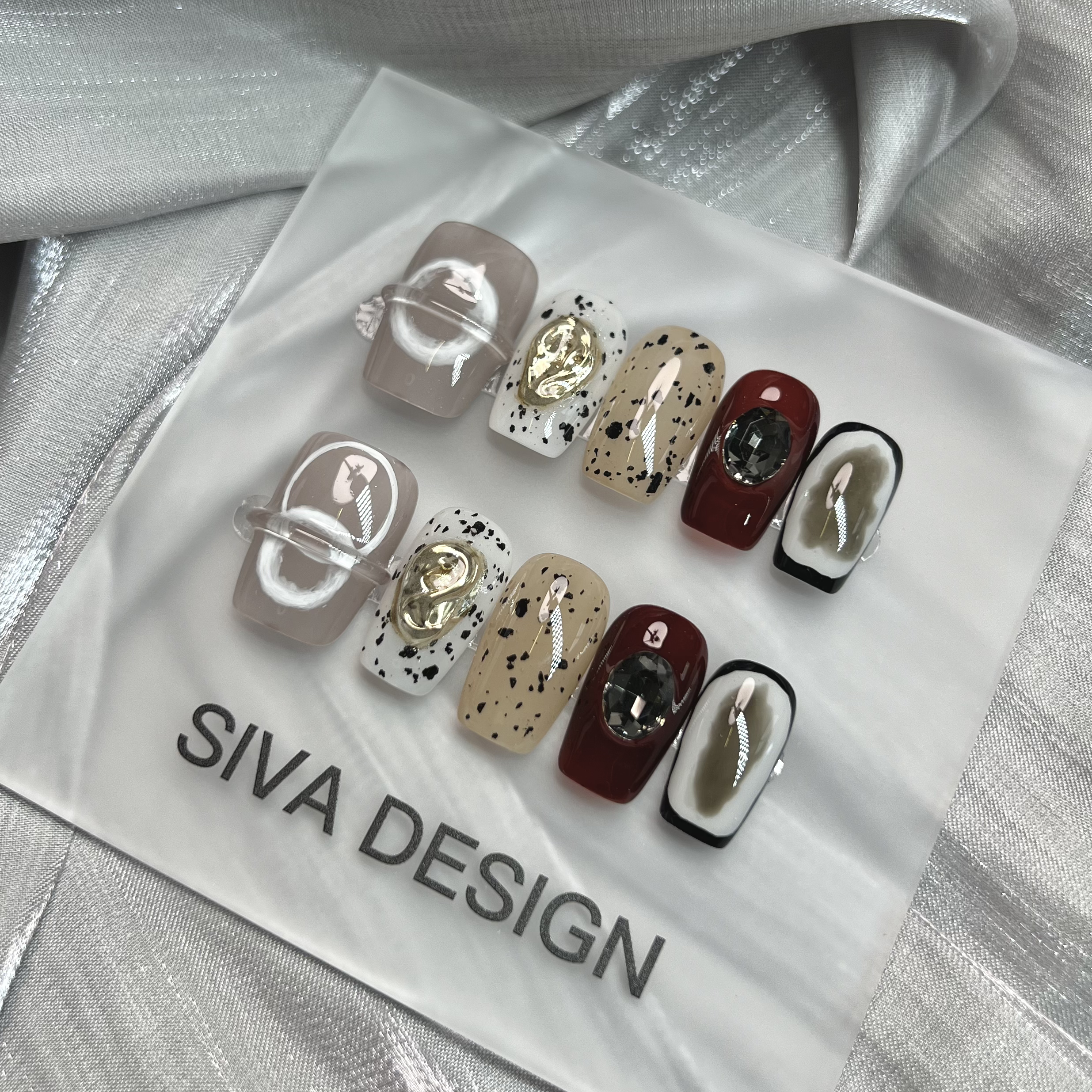 Siva Nail, Luxury Stage, Modern Art, Handmade Press on Nails