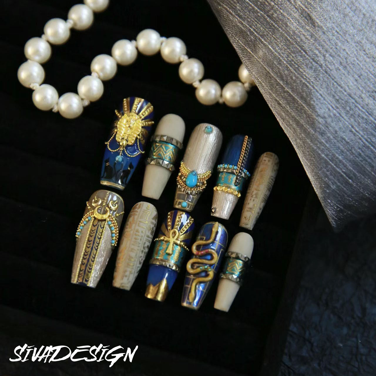 Siva Nail, Luxor's Treasure, unghie finte di lusso fatte a mano