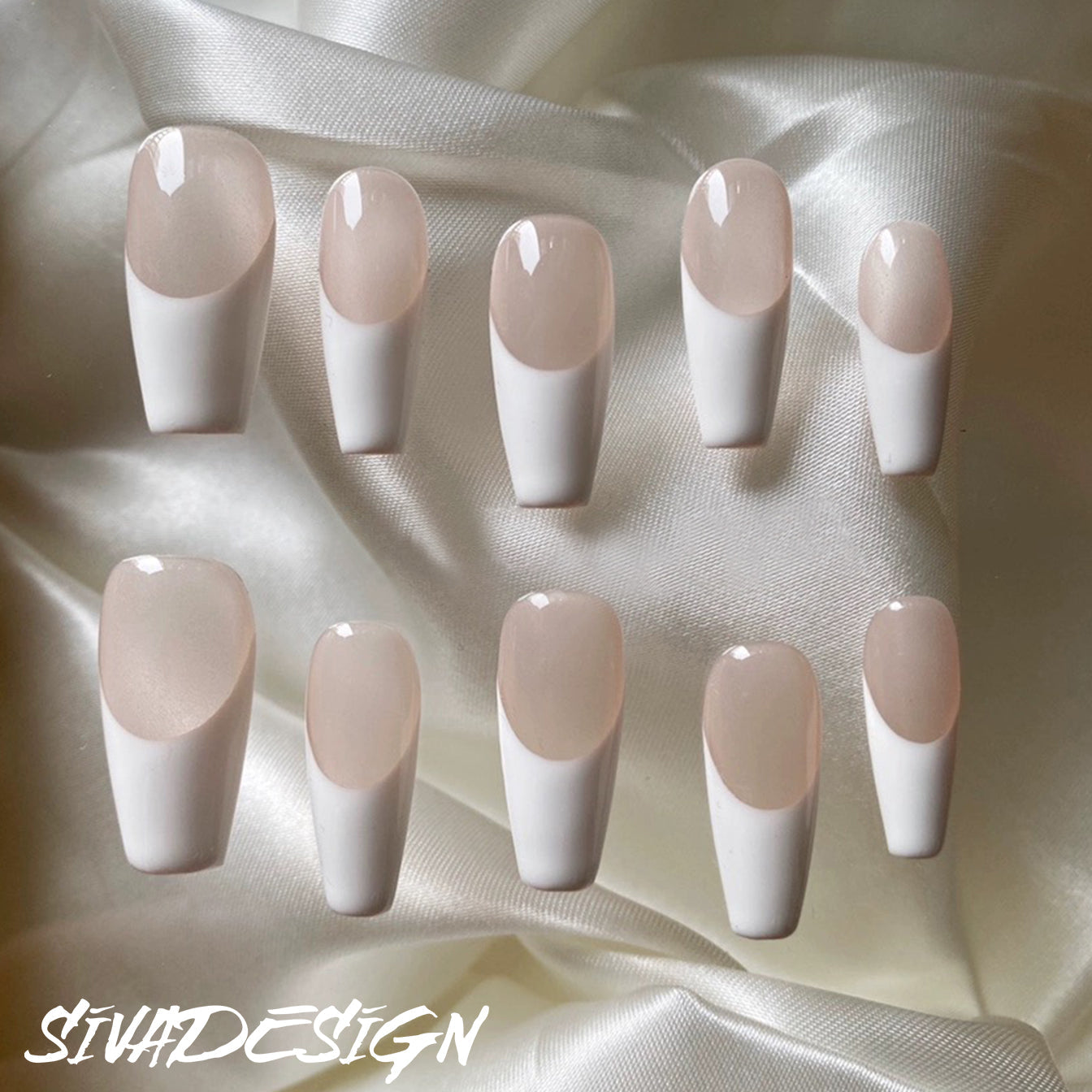 Siva Nail, Misty Blush, unghie pressate minimaliste fatte a mano