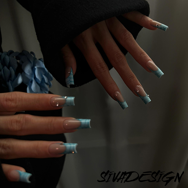 Siva Nail, Oceanic Marble, unghie pressate fatte a mano in stile elegante