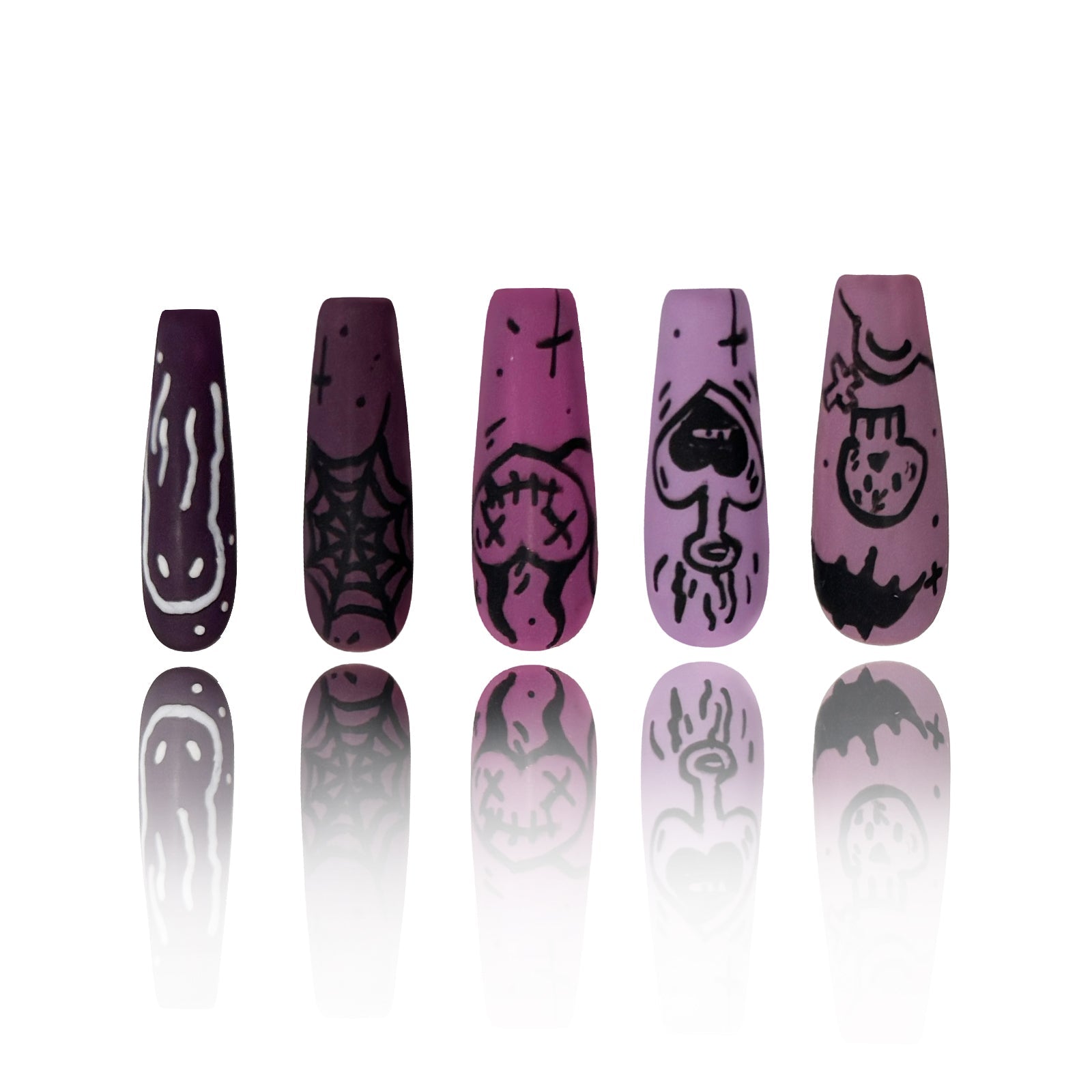 Siva Nail, Spooky Glyphs, Halloween Vibes, Handmade Press on Nails