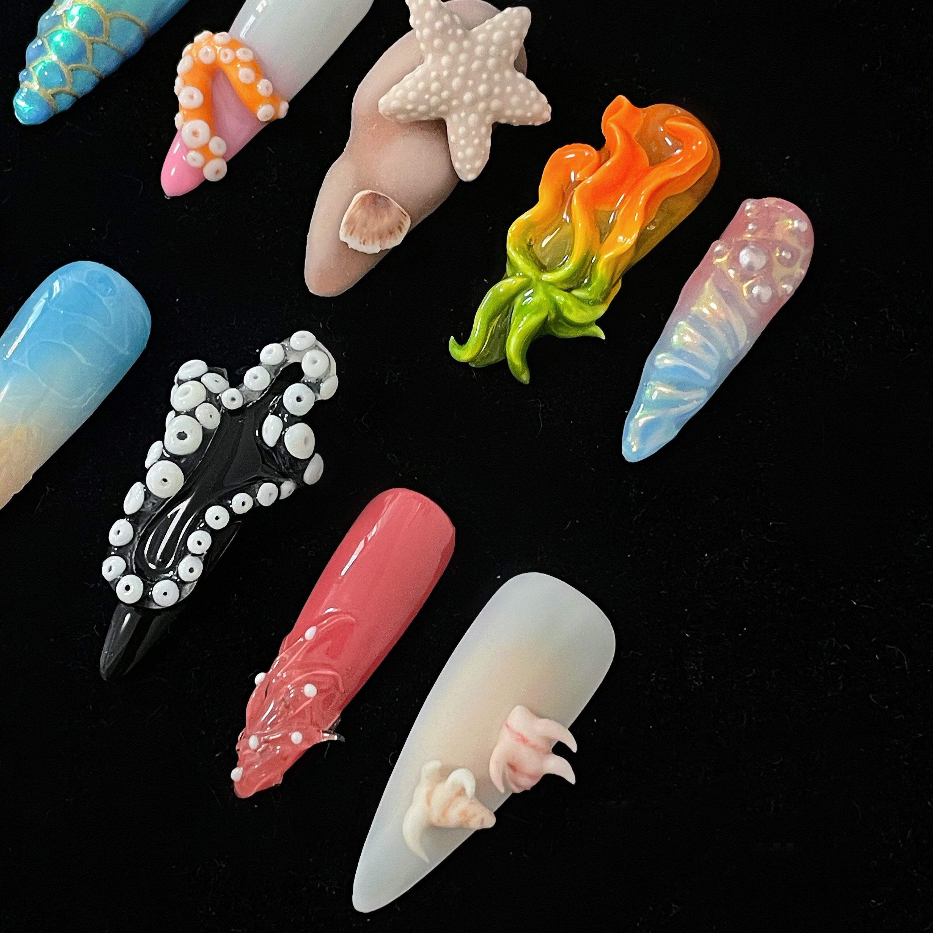 Siva Nail, Seashell Dream, ispirato all'oceano, unghie finte fatte a mano