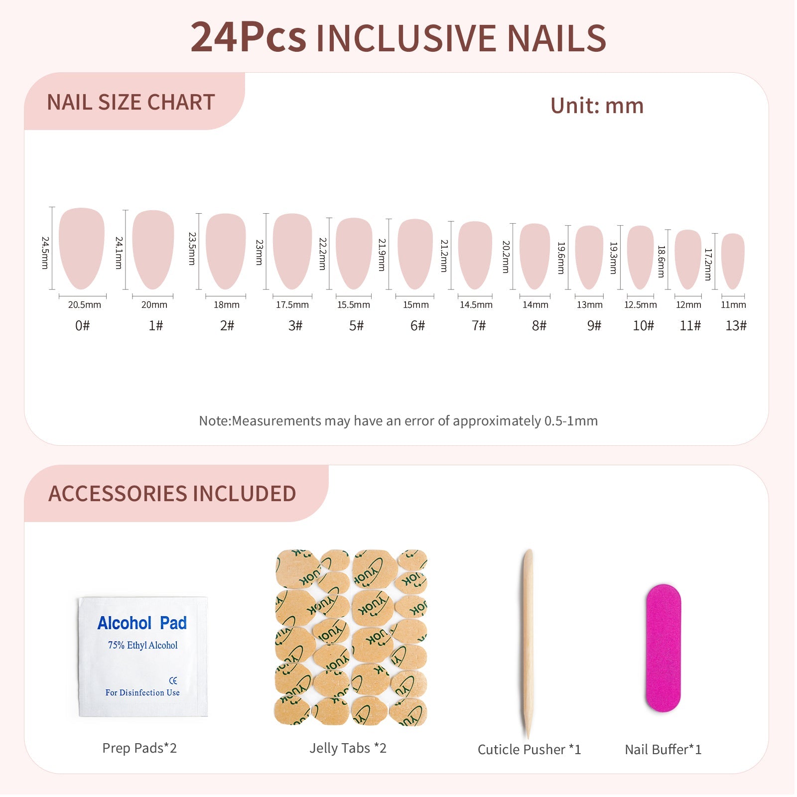 Siva Nail, Radiant Veil, 24 pezzi French Tip Press on Nails