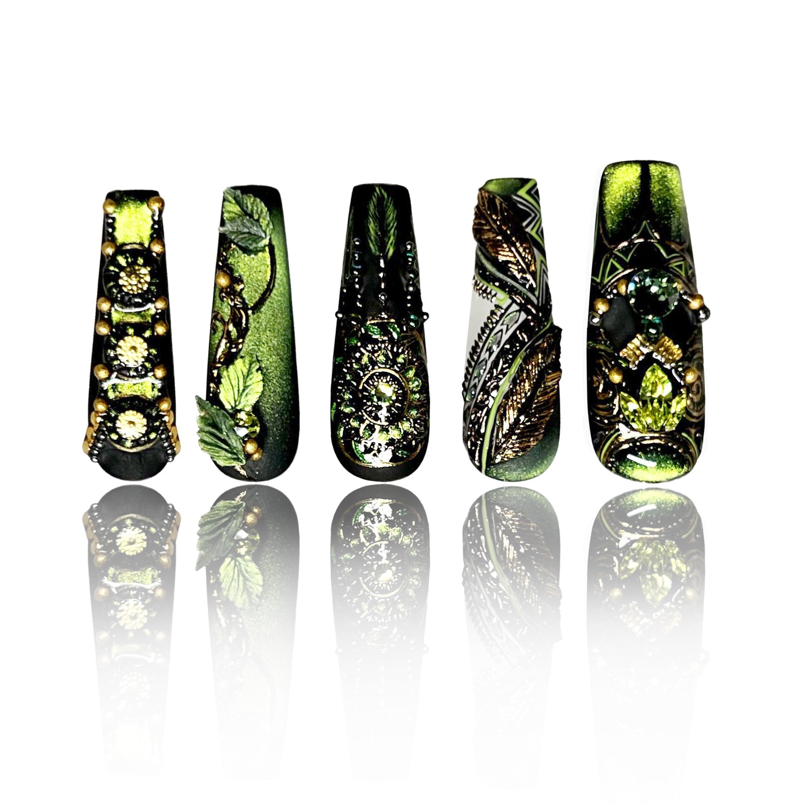 Siva Nail, Forest Queen, Luxury Handmade Press on Nails