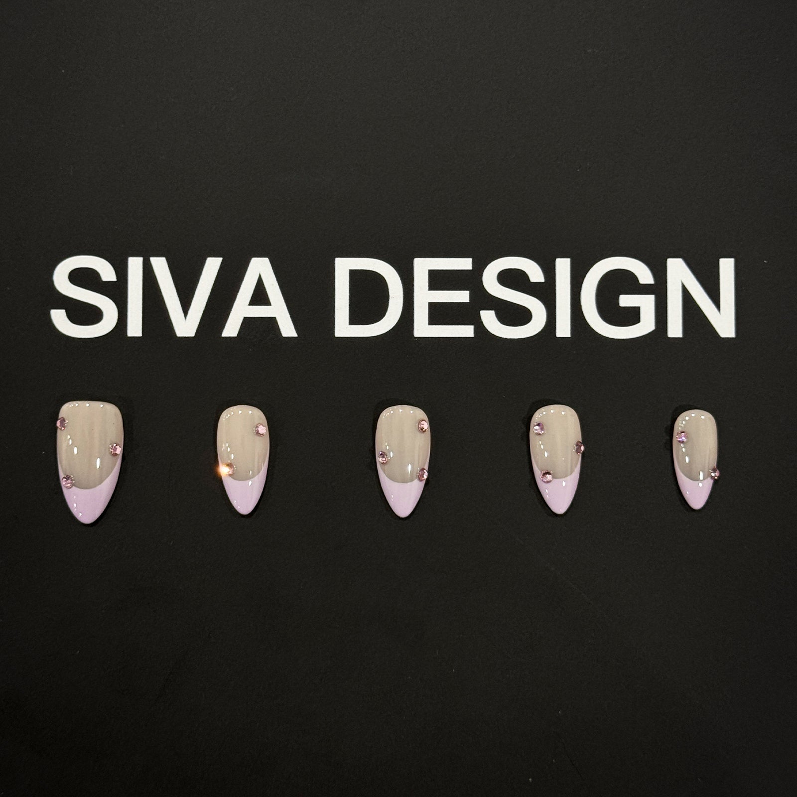 Siva Nail, Crystal Sands, French Classica Rosa Semplice, Unghie Press on Fatte a Mano