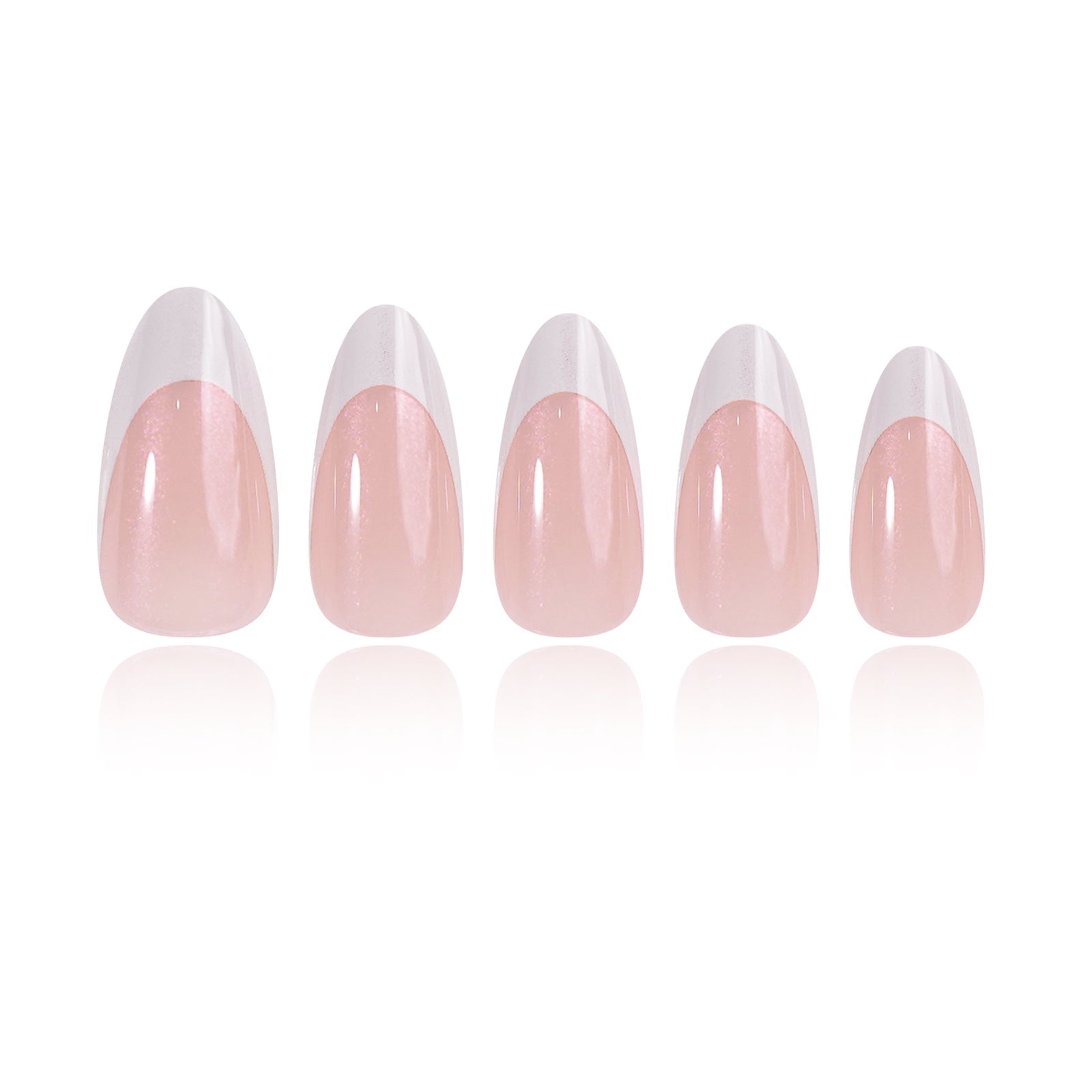 Siva Nail, Radiant Veil, 24 pezzi French Tip Press on Nails