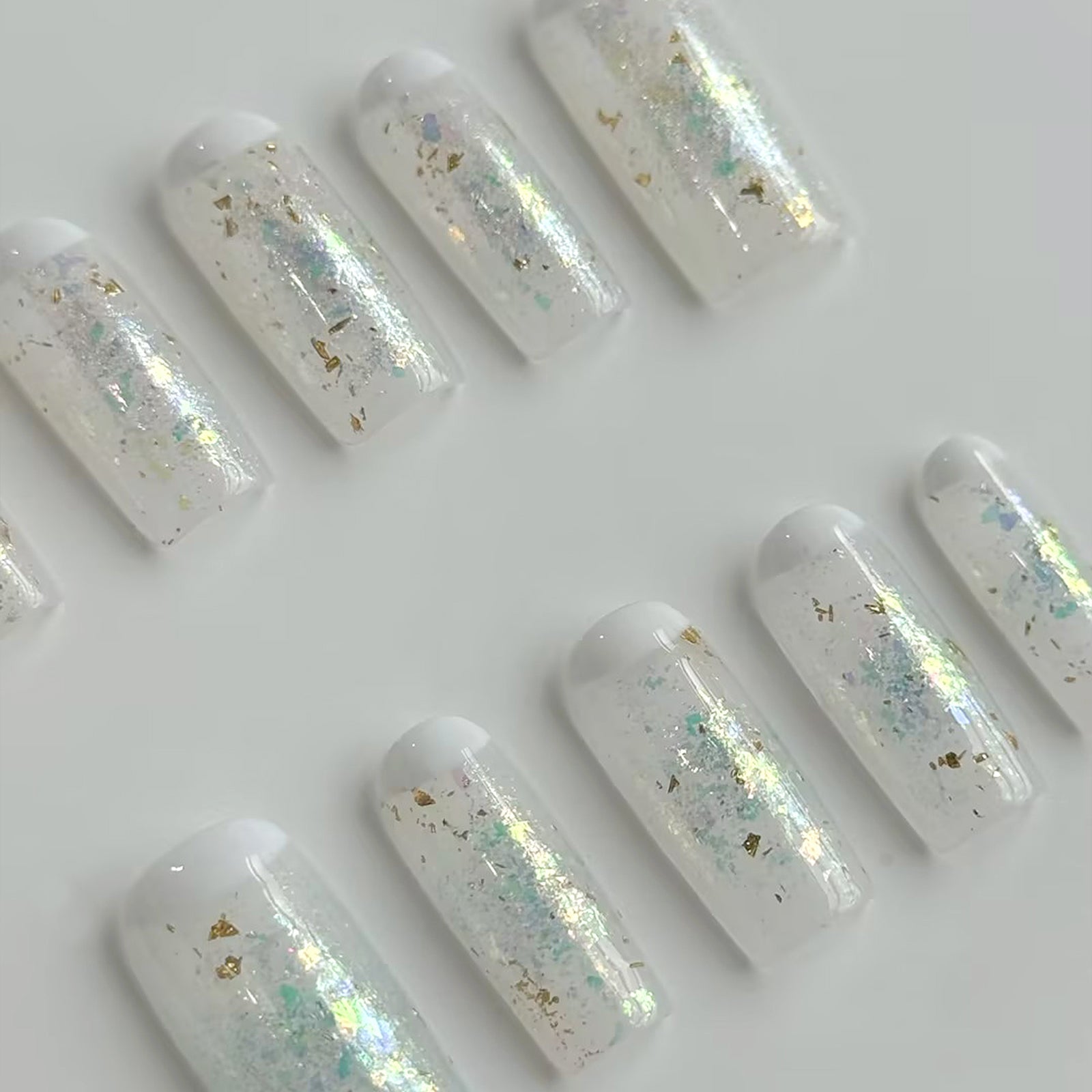 Siva Nail, Crystalline Charm, Glitter Frost Style Handmade Press on Nails