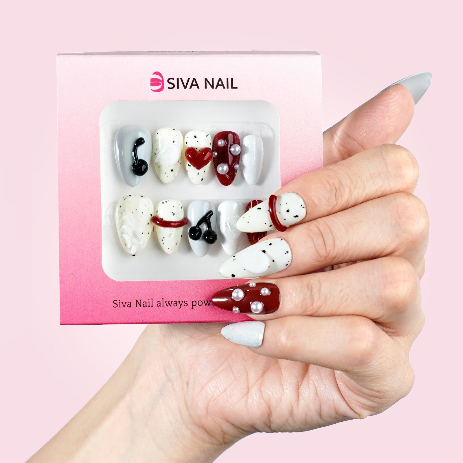 Siva Nail, Sweet Reverie, Valentine's Day Press on Nails