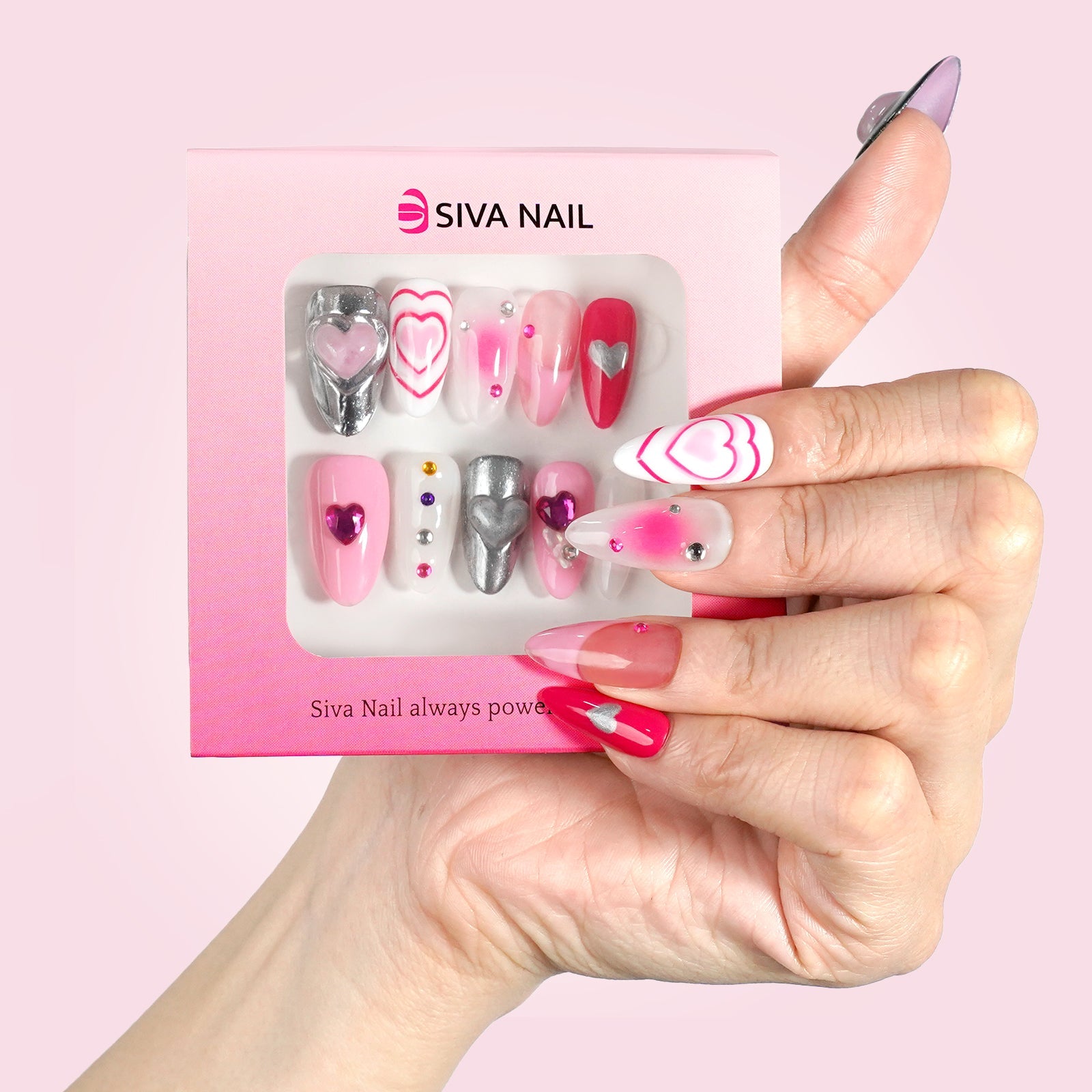 Siva Nail, Love Symphony, Valentine's Day Press on Nails