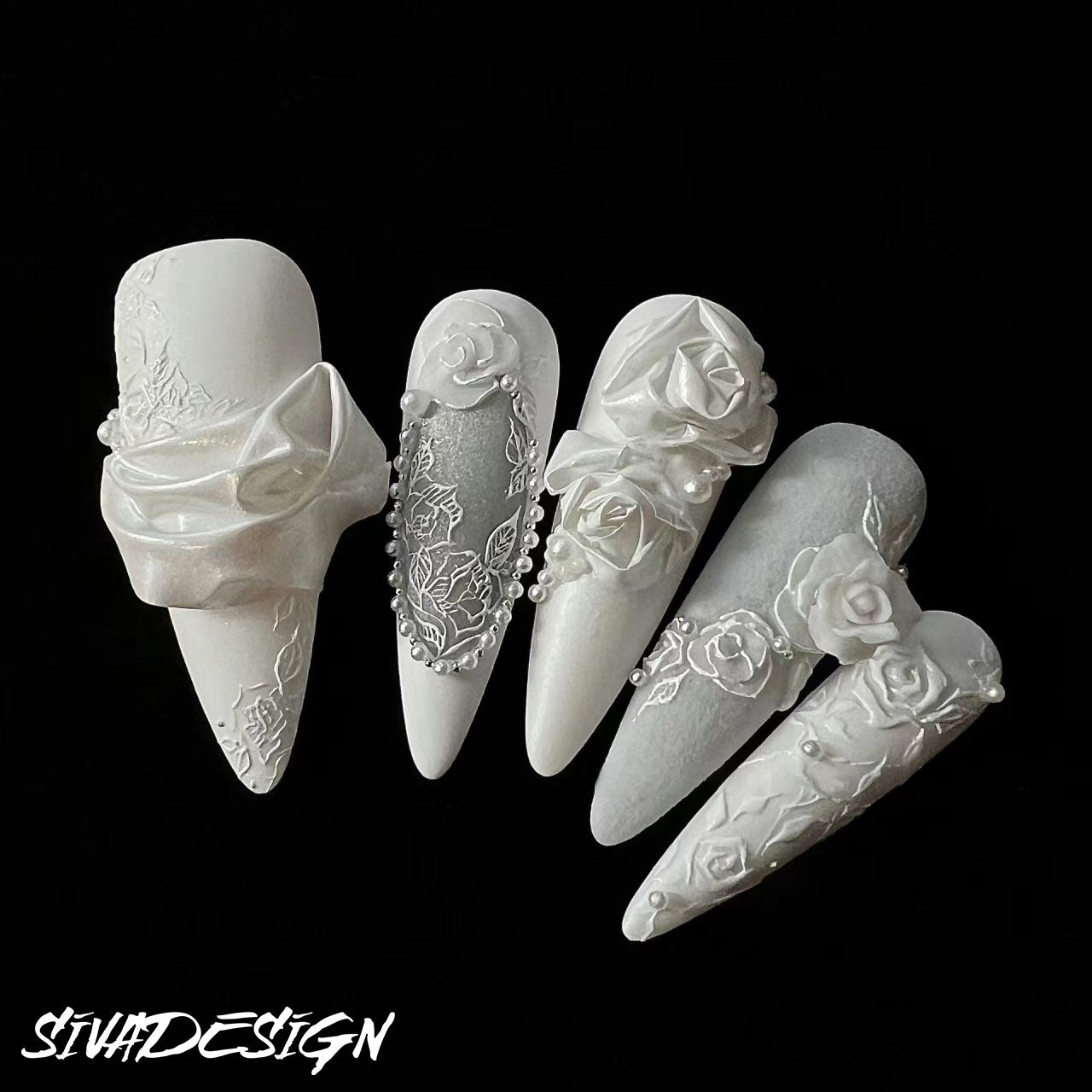 Siva Nail, Blossom Ballet, unghie lunghe stiletto press on