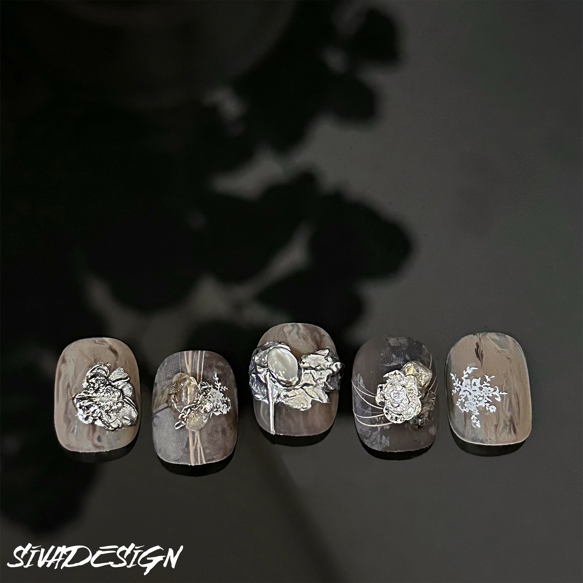 Siva Nail, Fading Love, Rustic Elegance, unghie finte fatte a mano