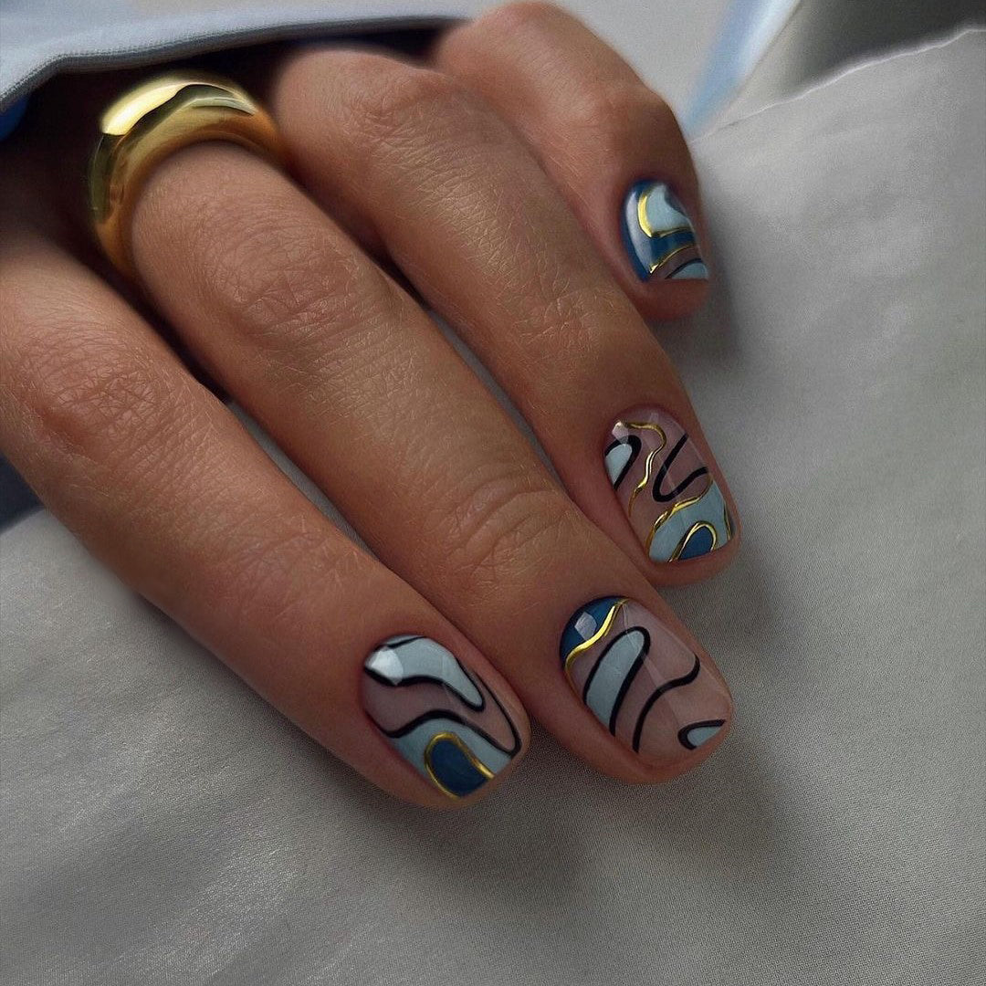 Siva Nail, Flow, Artistic Handmade Press on Nails