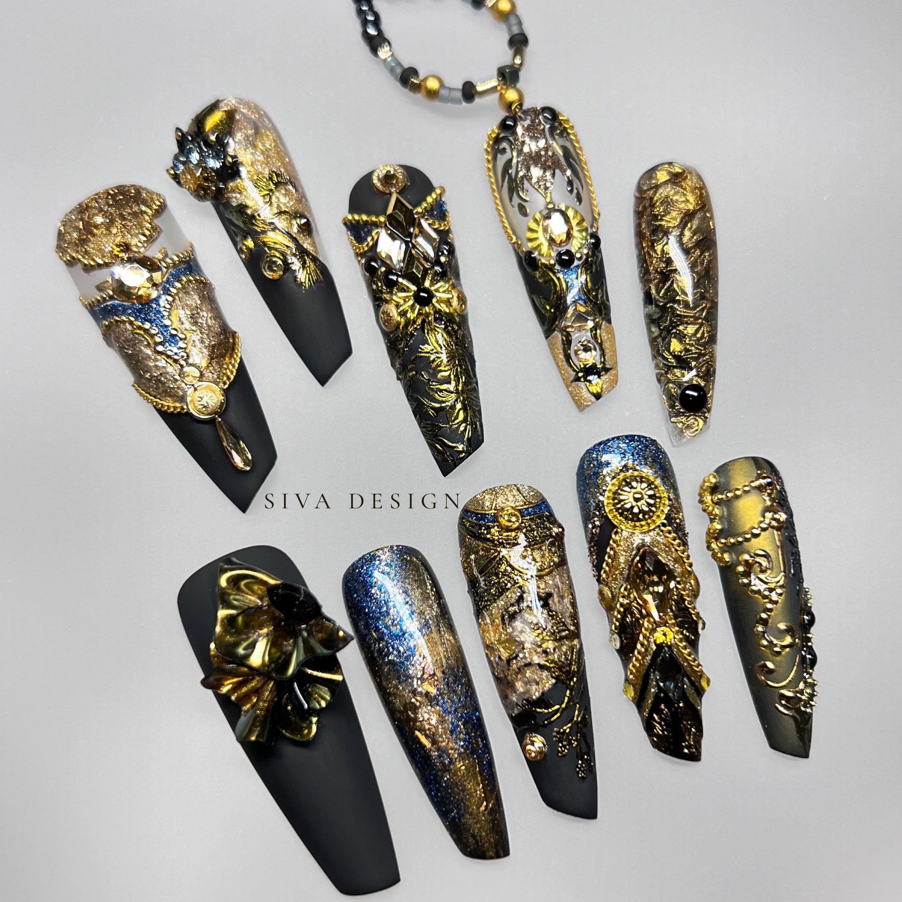 Siva Nail, Golden Revolution, unghie finte Luxe fatte a mano