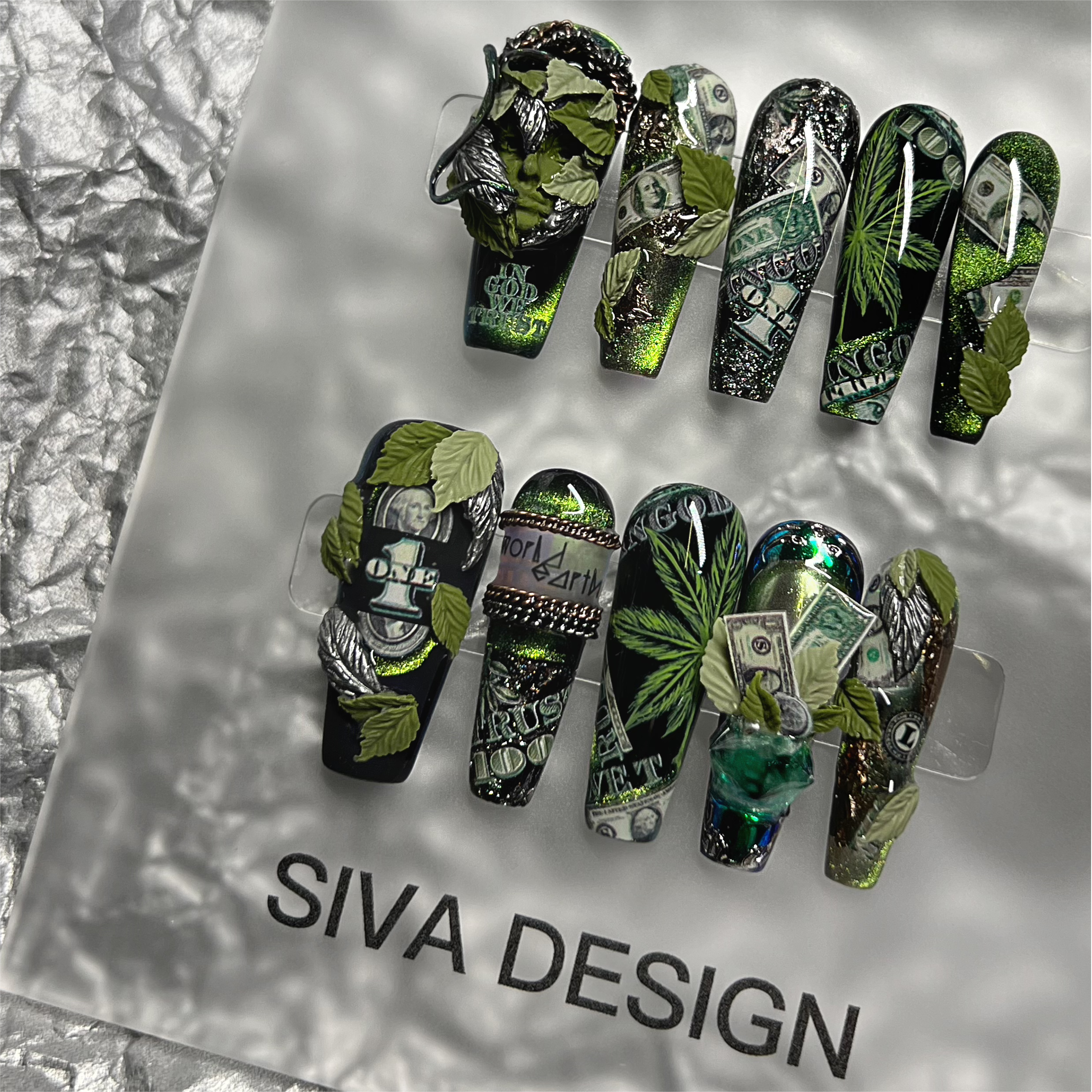 Siva Nail, Money First, unghie pressate fatte a mano Urban Luxe