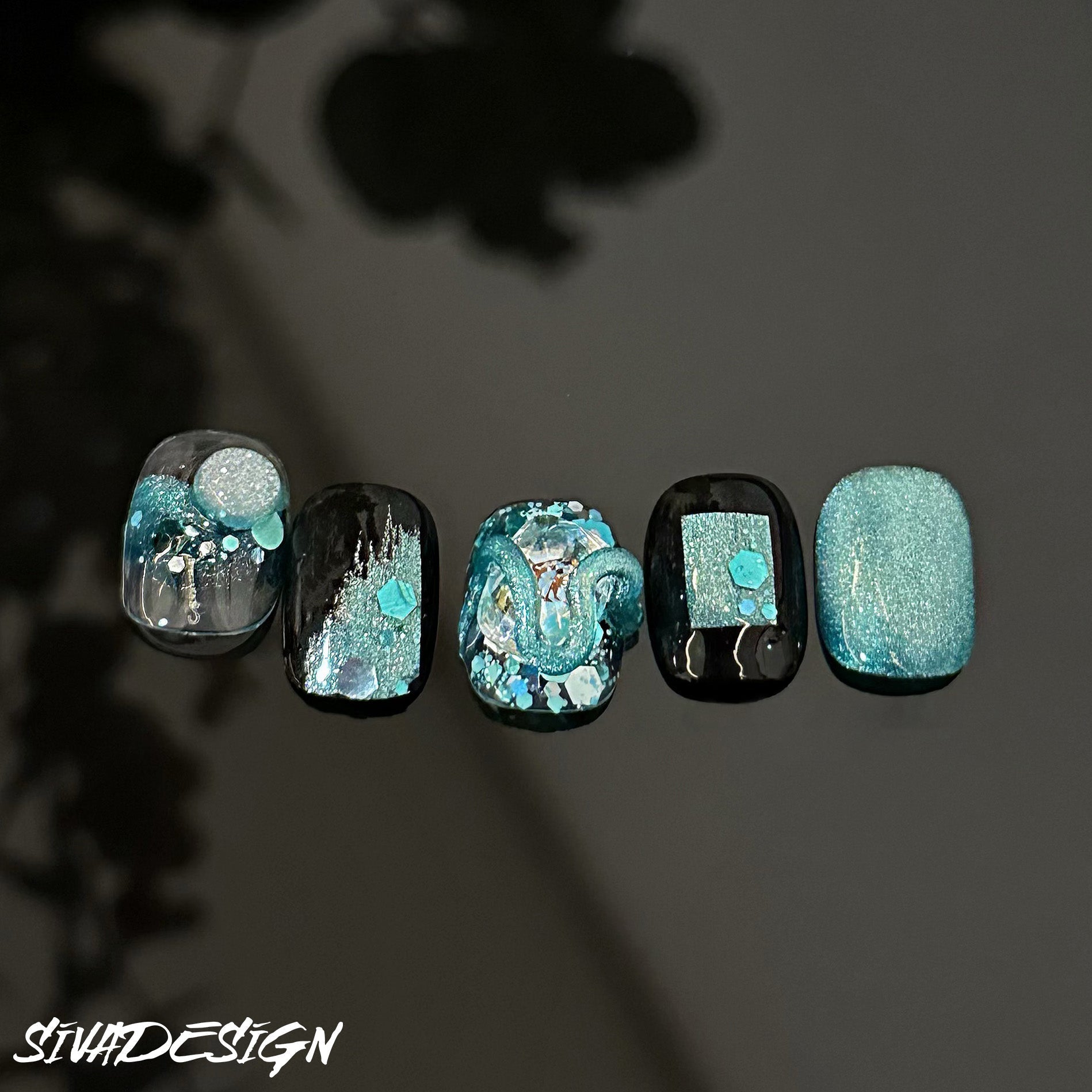 Siva Nail, Stardust Symphony, Galactic Glam Handmade Press on Nails