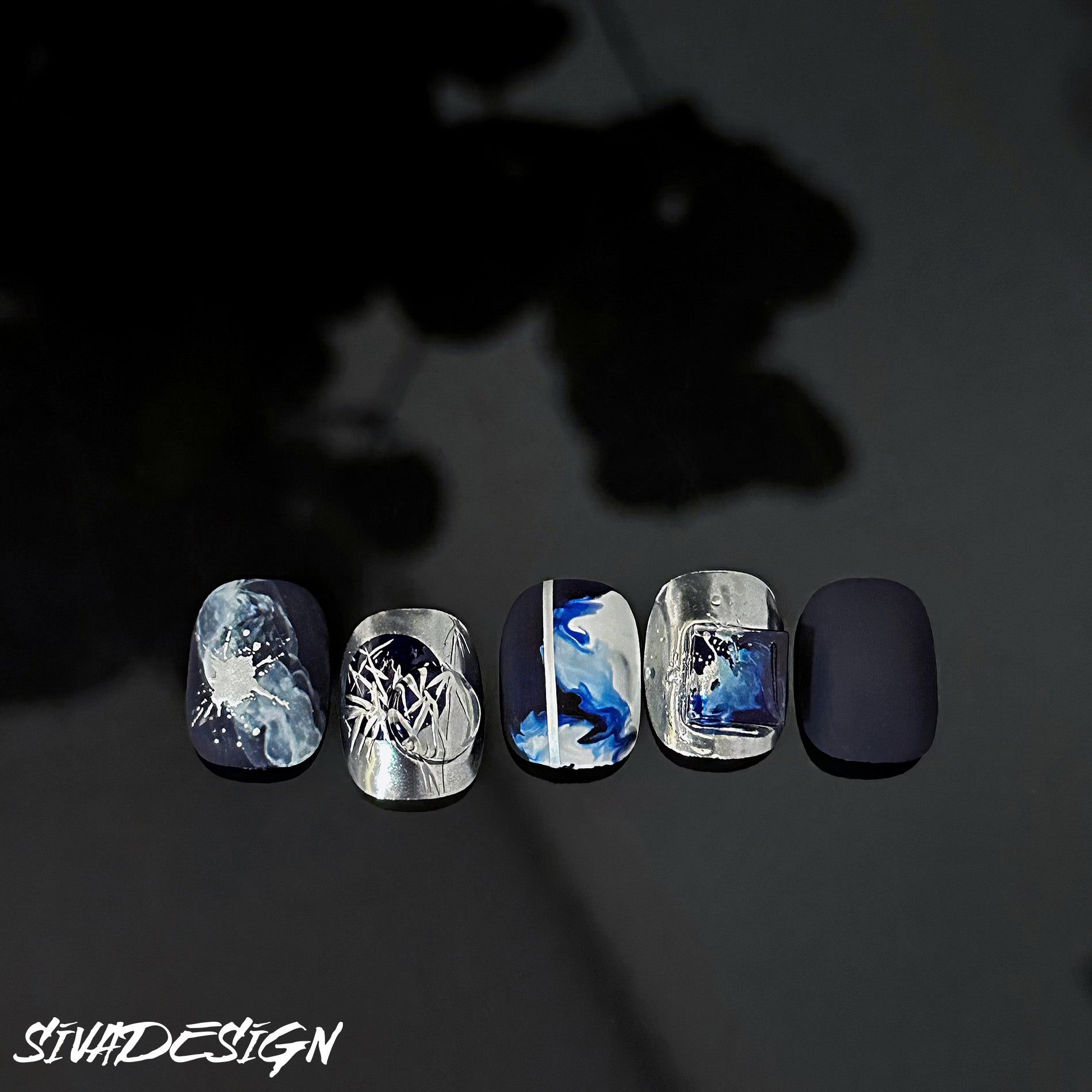 Siva Nail, Stellar Waves, Galaxy Drift, unghie finte fatte a mano