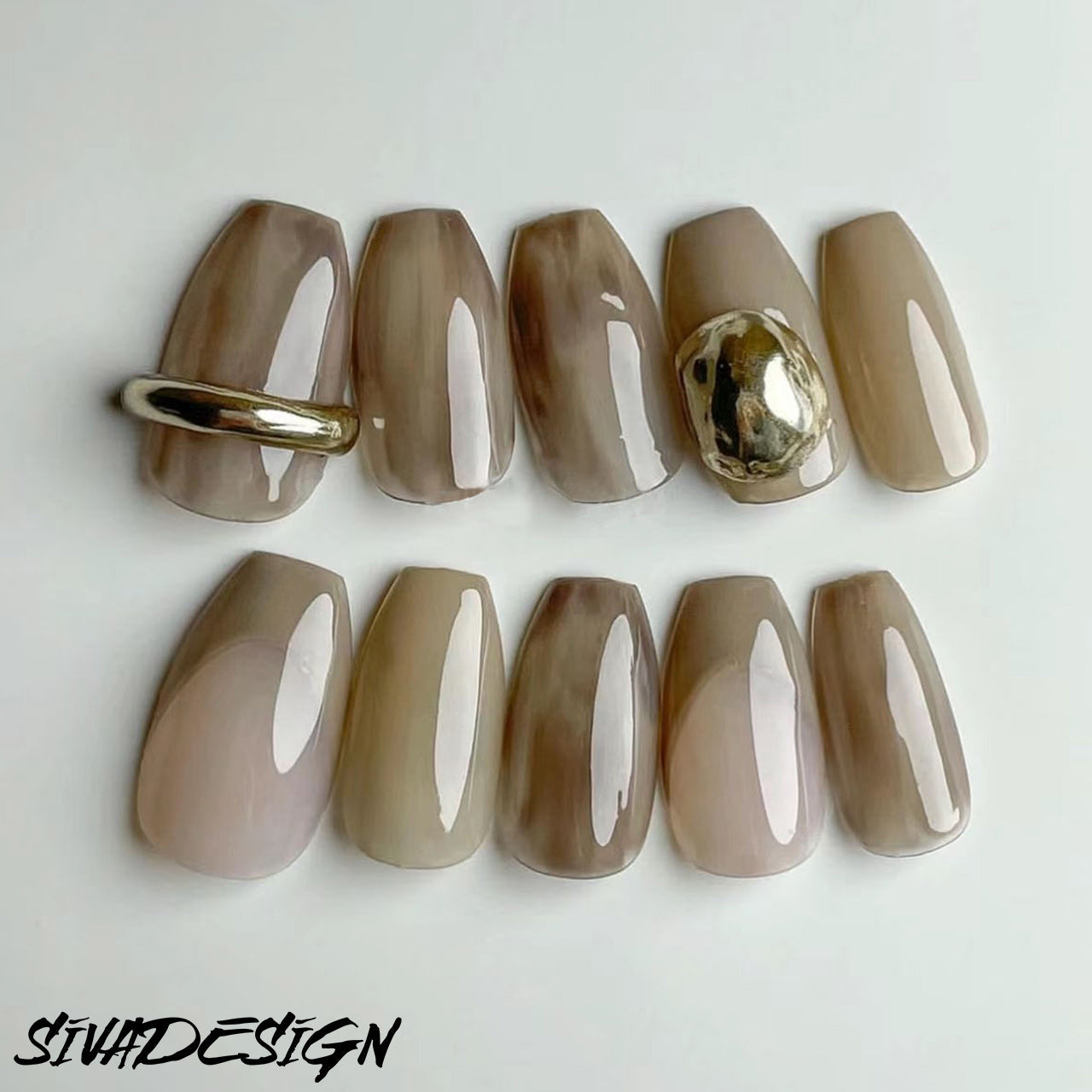 Siva Nail, Summer Echo, Earthy Chic, unghie finte fatte a mano