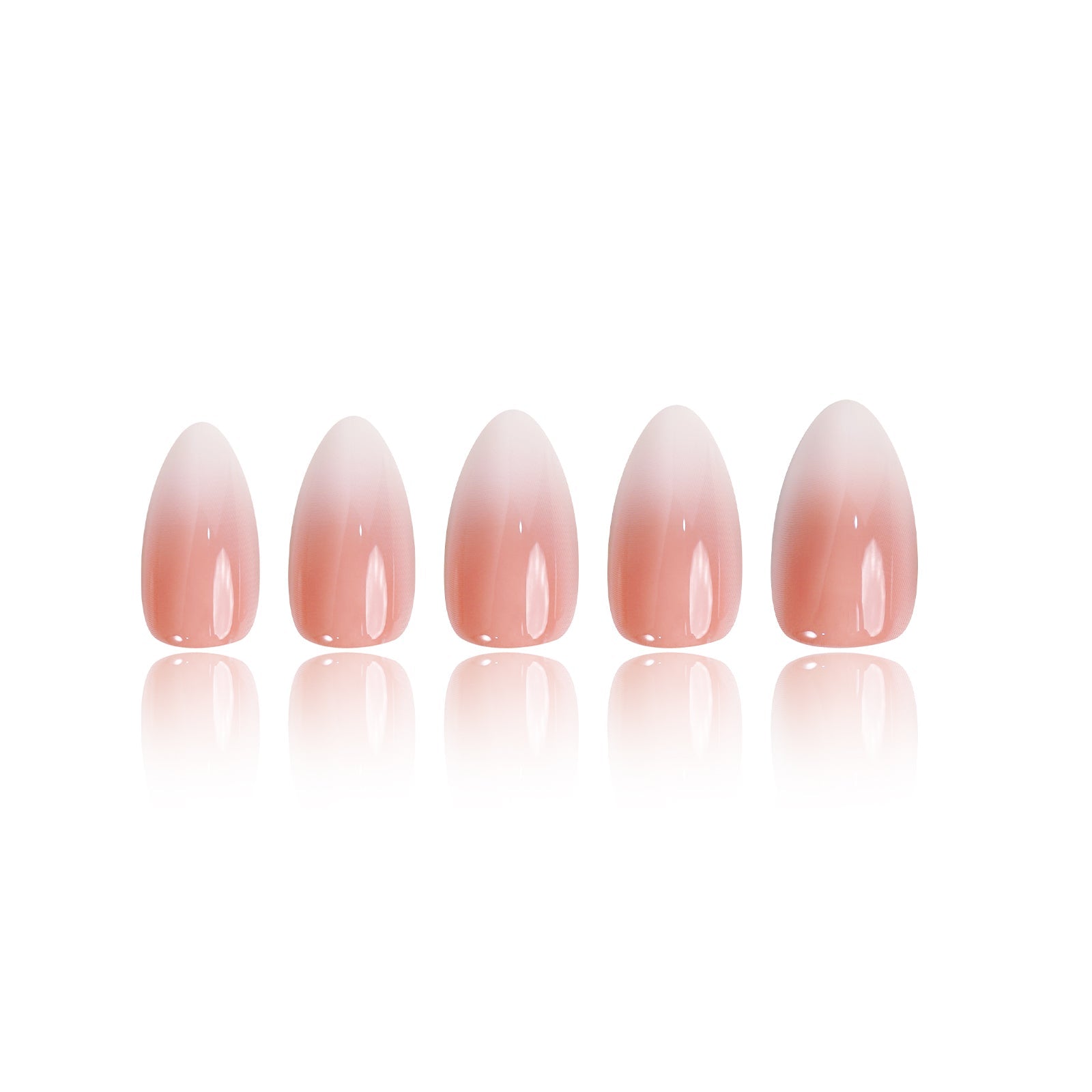 Siva Nail, Nude Ombre, 32 pezzi unghie corte a mandorla pressate