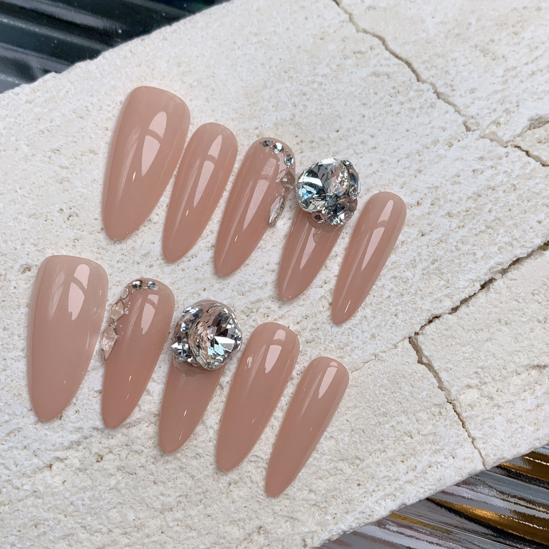 Siva Nail, Nude Elegance, Classic Allure, Handmade Press on Nails