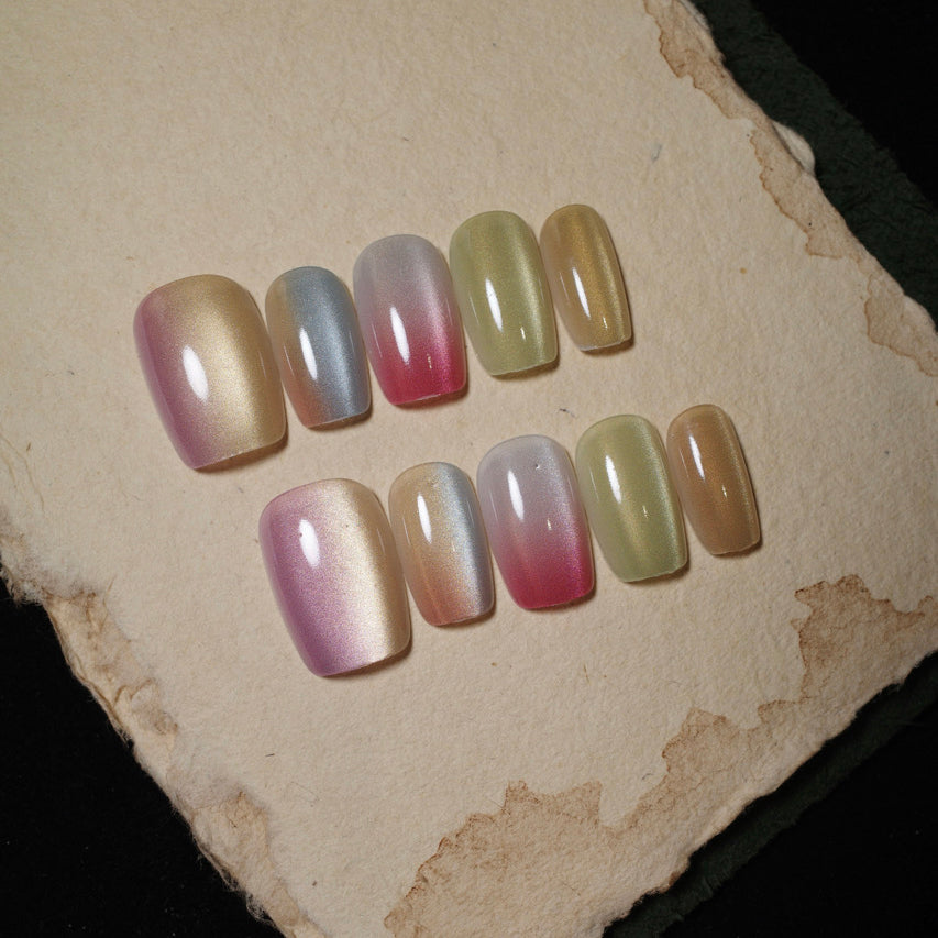 Siva Nail, Silken Shadows, Subtle Gradient, Handmade Press on Nails